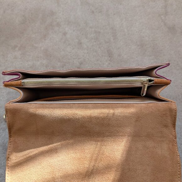 Like New Sam Edelman Madeline Accordion Suede Shoulder Bag - Picture 8 of 9